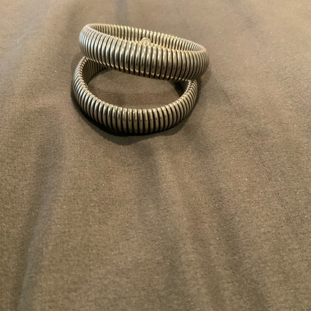 Stackable Silver Bracelets Stretchy - image 2